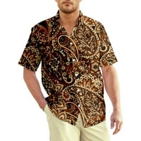 Muška majica s printom Paisle Tribal Plus size ulični ugrađeni vrhovi kratkih rukava osnovna modna Vintage ulična