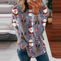Zapadnjačka odjeća za žene održiva odjeća ženski casual modni Božićni pulover s dugim rukavima s okruglim vratom