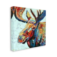 Moose Portret Moderni sastav Životinje i insekti slikati galerija zamotana platna za tisak zidne umjetnosti