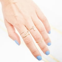 Sklopivi prsten od baguette zlata s kubičnim cirkonijem, veličina prstena 7