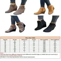 Zodanni Ladies Boots Boots Fau Suede Bootie bočni patentni patentni patentni pete nagib potpetice nagibne potpetice