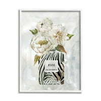 Bočica parfema s uzorkom buketa bijelih glamuroznih božura, 30 komada, dizajn Carol Robinson