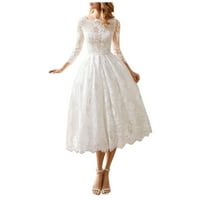 Ljetna haljina kratkih rukava maxi ljetne haljine vjenčana boja vitka ženska haljina s dugim rukavima srednja