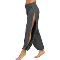 Ženske joga hlače, Harem hlače s visokim prorezom, aktivne trenirke, ljetne hlače za plažu, široke sportske hlače