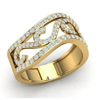 Autentični dijamant okruglog reza od 0,5 karata, Ženski vjenčani prsten od 14 karata od punog zlata od 14 karata