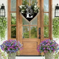 Vijenac za ulazna vrata u obliku srca s prezimenom slovo na ulaznim vratima vijenac na seoskoj kući s mašnom proljetni