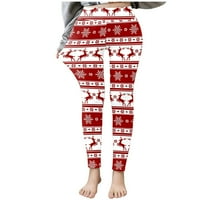 Hlače Za Žene Jesen Zima otisci za vježbanje domaće tople plišane hlače s elastičnim strukom hlače-tajice