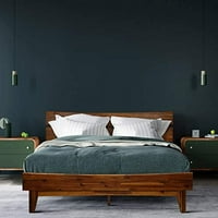 Drveni okvir kreveta s uključenim uzglavljem-krevet na platformi od punog drveta ergonomskog dizajna za protukliznu