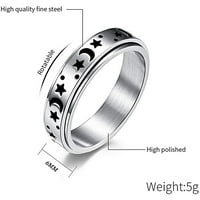 Prstenovi od nehrđajućeg čelika Prsten za mjesec i zvijezdu prsten za ublažavanje stresa prsten za tjeskobu vjenčani