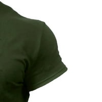 Muška cjelogodišnja božićna majica s djelomičnim vratom, Jednobojni Print na drvetu, udoban kratki rukav, Plus