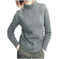 Džemperi za žene u džemperu Zima-Jesen, ležerni vrhovi dugih rukava, vrat kornjače, Temperamentni džemper srednjeg