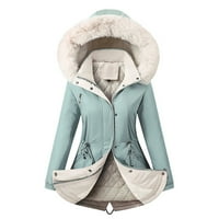 Entyinea jakna za žene lagana pakiračka jakna sa jaknom vodom zimski kaput plavi xl