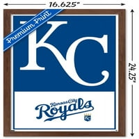 Kansas City Royals - Poster zida logotipa, 14.725 22.375 uokviren