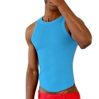 Muške majice s mišićima neobičnog dizajna, jednobojne tajice, Muška ležerna rastezljiva Majica Bez rukava, Hulahopke