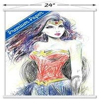 Stripovi-Čudesna žena-skica zidnog plakata s drvenim magnetskim okvirom, 22.375 34