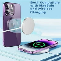 Magnet Clear Slučaj sa zaštitom filma za kameru za iPhone Pro Ma, kompatibilno s magsafe bežičnim punjenjem, elegantnim