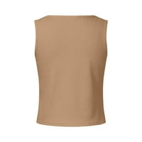 Ženski prsluk bez rukava kratka bluza proljetna ljetna čašica pletena košulja bez rukava za vježbanje tenk vrhovi