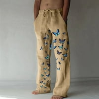 Simplemasygeni muškarci casual hlače hlače za čišćenje široke noge Čvrsta elastična pamučna pamučna ploča