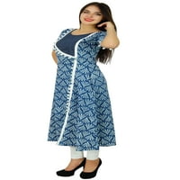 Bimba dizajner ANGRAKHA stil pamuka kurta dugački a-line kurti haljina za žene odjeća
