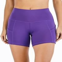 Ženske joga kratke hlače visokog struka s bočnim džepovima za kontrolu trbuha, kratke hlače za vježbanje trčanja