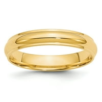 zaručnički prsten od 14k žutog zlata polukružan je s rubom, veličine 12. HRE040