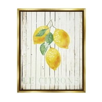 Stupel le citrons limunsko voće rustikalno slikanje hrane i pića u zlatnom okviru umjetnički tisak zidna umjetnost