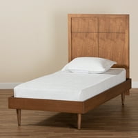 Moderni drveni krevet na platformi, dva odvojena kreveta, orah smeđa