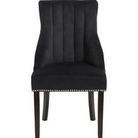 Blagovaonska stolica od 2 komada-Boja:Crni baršun, stil:moderno