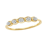 Ženski Okrugli dijamantni prsten od žutog zlata od 10 karata