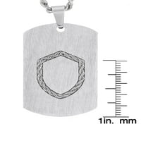 Obalni nakit uže od nehrđajućeg čelika Inlay Shield Dog Oznaka privjesak