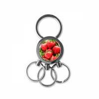 Crvena voćna slika svježih jagoda metalni privjesak za ključeve od nehrđajućeg čelika privjesak za ključeve za