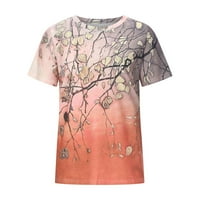Online prodaje ljetne majice za žene, majice s okruglim vratom i kratkim rukavima, tunike s cvjetnim printom,