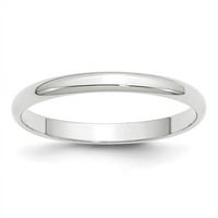 Polukružni prsten od bijelog zlata od 14 karata, veličine 5,5