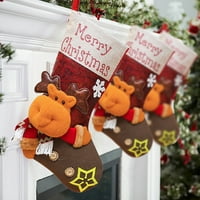 Banhong Božićna čarapa slatki poklon snjegovića božićne čarape ukras božićnog drvca 8,5 mb poklon vrećica za čarape
