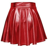 Suknje za žene, ženske suknje za noćni klub, Nabrane metalne sklopive mini suknje za izvedbu