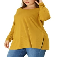 Jedinstvene ponude ženskog plus size bluze split bočni tee gornji dio ženke dugih rukava tunika