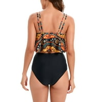 Dvodijelni ženski boho kupaći kostim s cvjetnim volanima Tankini kupaći kostimi visokog struka Bikini Set za plažu