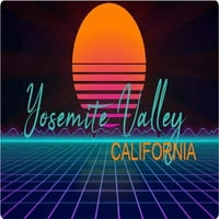 Yosemite Valley California Vinil Decal Stiker Retro Neon Design
