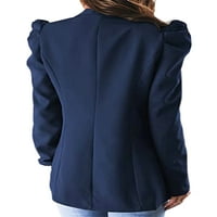 + Ženski jednobojni sakoi s otvorenim prednjim dijelom casual uredska gornja odjeća s draperijama kardigan jakna