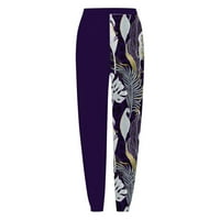 Teretne hlače ženske široke hlače Ležerne trenirke s elastičnim vezicama visokog struka sa šarenim printom super