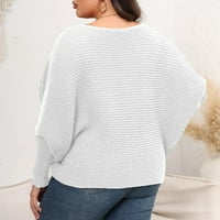 Babysbule plus veličine ženske džempere Novi dolasci Žene Veliki čvrsti džemper okruglog vrata Off rame labavi