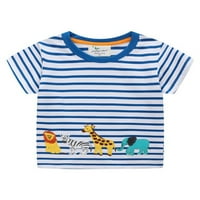 ';/ Zabavni prugasti vrhovi za malu djecu, ležerna majica s okruglim vratom i pulover za plažu sa životinjskim