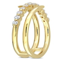 Carat T.G.W. Laboratorij je stvorio dijamant 18KT žuto zlato zamotano srebrno prsten