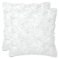 Jedinstvene ponude 3D cvjetni ukrasni jastučni jastuci prekriveni jastuci 16 16 bijeli