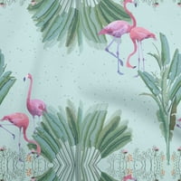 Oneoone baršunasti arktički plava tkanina tropska tkanina za šivanje flaminga po dvorišnom tiskanom odjeću za