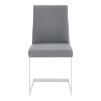 Moderna stolica za blagovanje od brušenog nehrđajućeg čelika i sive kože - set od 2