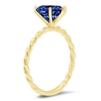 2.0CT srce izrezano plavo simulirani Tanzanite 14K Angažiranog prstena za angažiranje žutog zlata Veličina 10.5