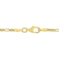 Žuto zlato bljeskalica zakrivljena od srebra od srebra figaro ogrlica