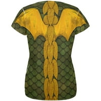 Kostim zelenog zmaja za Noć vještica na cijeloj ženskoj majici