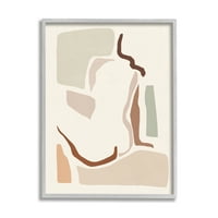 Stupell Industries Nude ženska terakota Sažetak Geometrijska figura Globalno slikanje siva uokvirena umjetnička